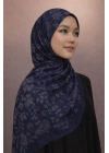 Mavi İpek Lacivert Serisi Soft Pamuk Şal D5