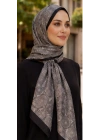 Mavi İpek Siyah Beyaz Serisi Soft Pamuk Şal D1