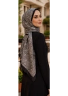 Mavi İpek Siyah Beyaz Serisi Soft Pamuk Şal D1