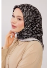 Levidor Kristal Eşarp Zincir Desen Siyah