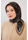 Levidor Kristal Eşarp Zincir Desen Siyah Vizon