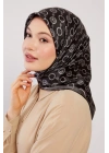 Levidor Kristal Eşarp Zincir Desen Siyah Nefti