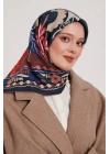 Levidor Royal Eşarp Etnik Desen Siyah Bordo