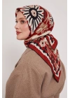 Levidor Royal Eşarp Etnik Desen Kırmızı