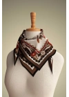 Levidor Royal Eşarp Etnik Desen Acı Kahve