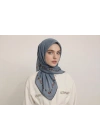 Bonjela Soft Eşarp Minimal Çiçek Desen Gri