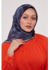 Bonjela Soft Eşarp D2 Çiçek Desen Lacivert