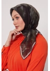 Bonjela Soft Eşarp D2 Çiçek Desen Haki