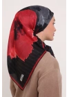 Mismara Organik Pamuk Eşarp D1 Siyah Kırmızı