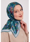 Levidor Kristal Eşarp Lalezar Desen Zümrüt