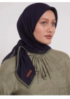 Mismara Müslin Biyeli Eşarp Lacivert Yeşil