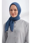 Mismara Müslin Biyeli Eşarp Kot Mavi
