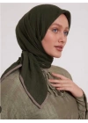 Mismara Müslin Biyeli Eşarp Haki Vizon