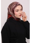 Levidor Kristal Eşarp Asimetrik Desen Siyah Bordo