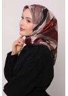 Levidor Kristal Eşarp Asimetrik Desen Siyah Bordo