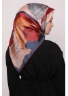 Levidor Kristal Eşarp Asimetrik Desen Lacivert Bordo