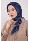 Levidor Kristal Eşarp Yıldız Desen İndigo Mavi