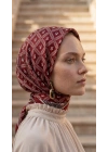 Luven Sara LS Desen Eşarp Bordo