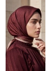 Levidor Kristal Eşarp Kemer Desen Bordo