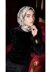 Levidor Kristal Eşarp Mermer Desen Siyah