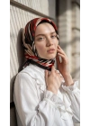 Levidor Kristal Eşarp Zebra Desen Bordo