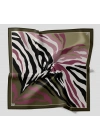 Levidor Kristal Eşarp Zebra Desen Haki