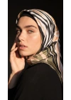 Levidor Kristal Eşarp Zebra Desen Haki