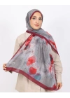 Luissa Bambu Kraş Şal Lale Desen Bordo