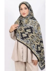 Luissa Bambu Kraş Şal Osmanlı Desen Siyah