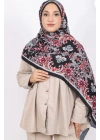 Luissa Bambu Kraş Şal Osmanlı Desen Siyah Gri