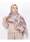Luissa Bambu Kraş Şal Pastel Desen Bej