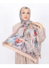 Luissa Bambu Kraş Şal Pastel Desen Bej