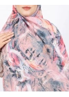 Luissa Bambu Kraş Şal Pastel Desen Bordo