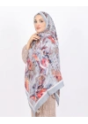 Luissa Bambu Kraş Şal Pastel Desen Gri