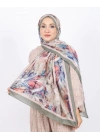 Luissa Bambu Kraş Şal Pastel Desen Haki