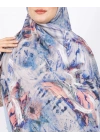 Luissa Bambu Kraş Şal Pastel Desen İndigo Mavi