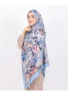 Luissa Bambu Kraş Şal Pastel Desen İndigo Mavi