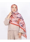 Luissa Bambu Kraş Şal Pastel Desen Kiremit