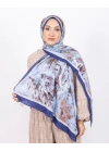 Luissa Bambu Kraş Şal Pastel Desen Lacivert