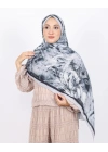 Luissa Bambu Kraş Şal Pastel Desen Siyah Gri