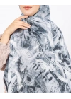 Luissa Bambu Kraş Şal Pastel Desen Siyah Gri