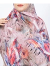 Luissa Bambu Kraş Şal Pastel Desen Vizon