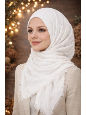 Bürümcük Şal Kırık Beyaz