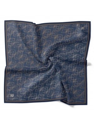 Levidor Kristal Eşarp Kare Desen İndigo Mavi