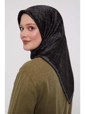 Levidor Kristal Eşarp Kare Desen Siyah