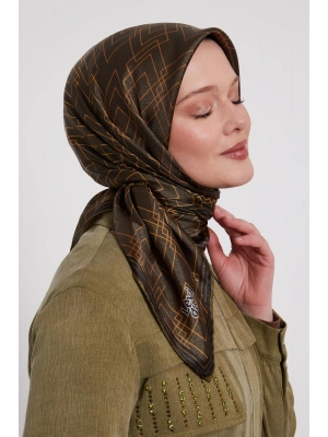 Levidor Kristal Eşarp Kare Desen Haki