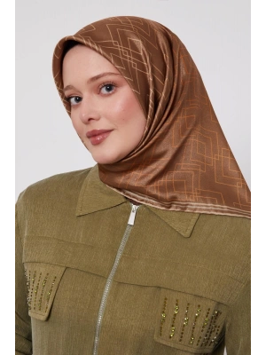 Levidor Kristal Eşarp Kare Desen Bej