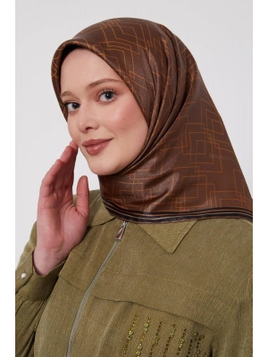 Levidor Kristal Eşarp Kare Desen Çikolata