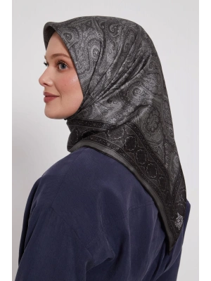 Levidor Kristal Eşarp Etnik Desen Siyah Nefti