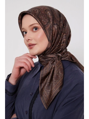 Levidor Kristal Eşarp Etnik Desen Kahve